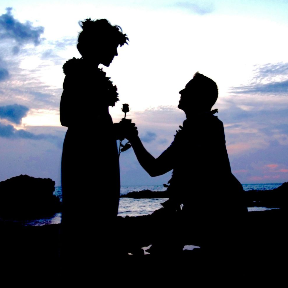 Man proposing to woman