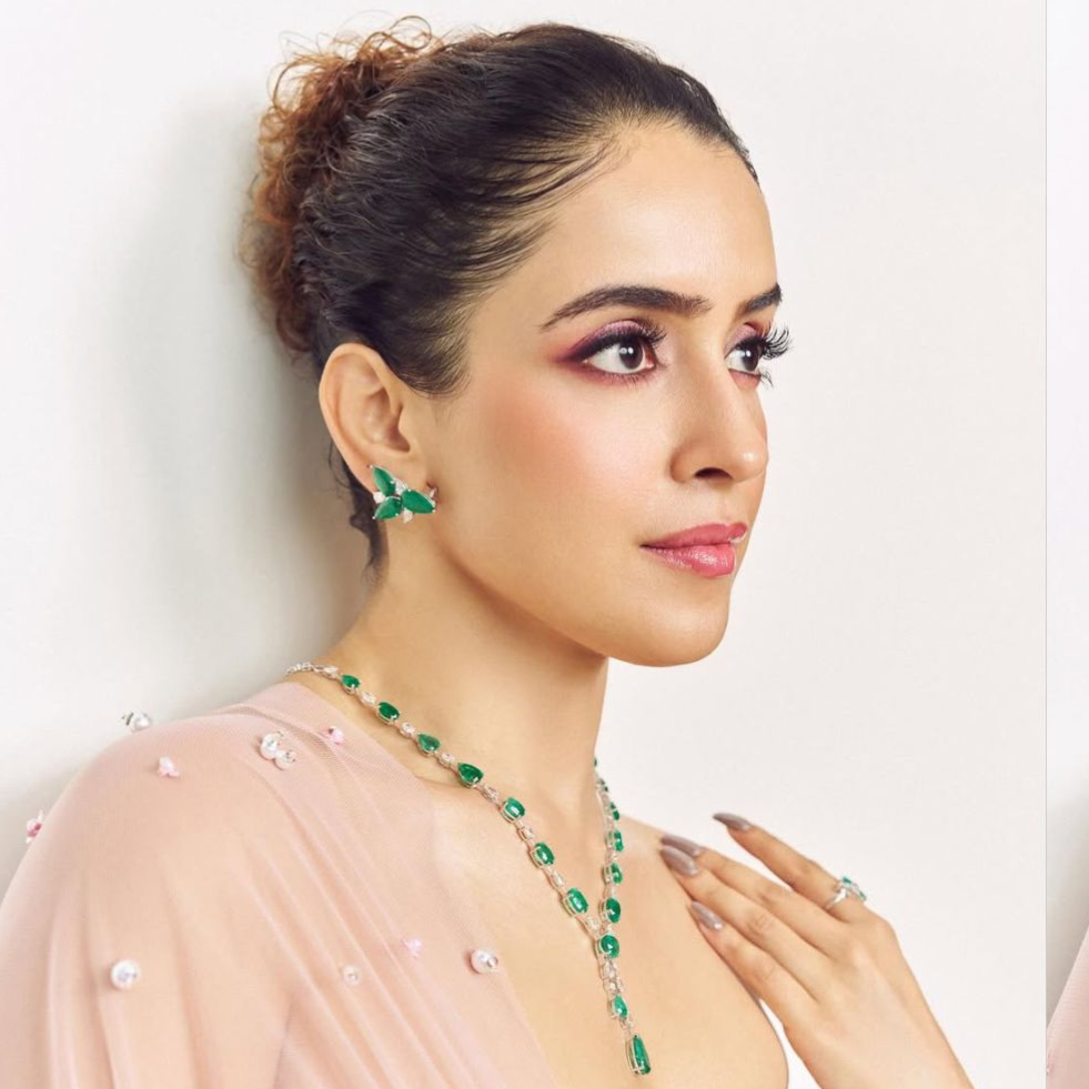 Sanya Malhotra in a pink lipstick